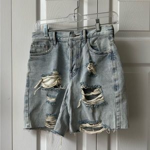 PacSun | Light Blue High Waisted Denim boy Shorts size 26